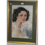 Betty Yardley - Portrait of a Lady, pastel, signed and dated 1941, approx 49cm x 31.5cm, within a