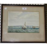 Late 19th/early 20th Century British School - Views of Portsmouth from the Solent, a pair of