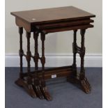 A modern reproduction mahogany nest of three occasional tables by Bevan Funnel, width approx 51cm.