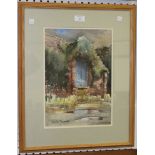 Juliet Pannett - 'The Blue Door, Lyminster', 20th Century watercolour, signed recto, titled label