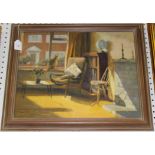 Dorothy Whiteley - 'Sunny Morning', oil on board, signed with initials recto, titled label verso,