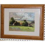 John Tookey - View of a Village, and 'Lothersdale, W. Yorkshire', a pair of 20th Century pastels,