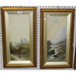 Edwin St. John - Landscape Views, a pair of late 19th/early 20th Century watercolours, both