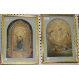 Attributed to Charles Muss - Church Window Designs, a pair of early 19th Century watercolours,