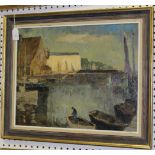 William Ludlow - 'Le Vieux Bassin, Honfleur', 20th Century oil on board, signed recto, titled verso,