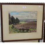 Alfred Egerton Cooper - 'Near Perth', gouache, signed with initials recto, titled verso, approx 27cm