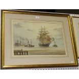 David C. Bell - View of Shipping close to a Harbour, 20th Century watercolour, signed, approx 33.5cm
