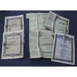 A quantity of Russian pre-revolution bonds and certificates, including railways.