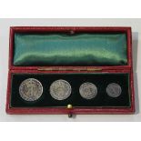 An Edward VII four-coin Maundy set 1903, with a dated case.