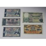 A group of three British Linen Bank notes, comprising two five pounds notes, dated 16th June 1964
