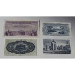 A group of four Scottish banknotes, comprising Clydesdale & North of Scotland Bank Limited five
