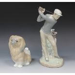 A Lladro porcelain figure of a Golfer, No. 4824, height approx 28.5cm, and a Lladro porcelain