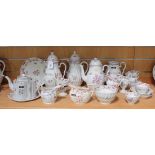 A collection of Staffordshire porcelain tea and coffee ware, circa 1800, the majority probably