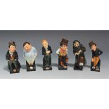 A group of six Royal Doulton Dicken's series figures, comprising 'Fat Boy', M44, 'Uriah Heep',