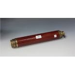 A late 19th Century mahogany and lacquered brass two-draw 'day or night' telescope, signed 'Willson,