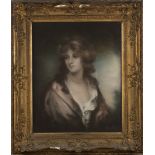 Follower of John Hoppner - Half Length Portrait of a Lady, late 19th/early 20th Century pastel,