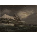 Thomas Luny - Sailing Vessel in Coastal Waters at Night, oil on panel, signed and dated 1833