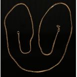A 9ct gold neckchain in a serpentine link design, on a boltring clasp, length approx 74cm.