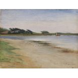 Robert Murdoch Wright - 'Near Poole', oil on board, signed, titled, dedicated and dated 1898, approx