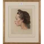 William Dennis Dring - Head and Shoulders Portrait of a Lady in Profile, pastel, signed, inscribed