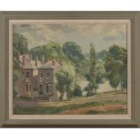 Norman Janes - 'The Vale Pond, Hampstead', oil on canvas, signed recto, titled label verso, approx