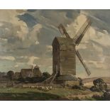 Edwin Byatt - 'The Post Mill at Friston, Sussex', early 20th Century oil on canvas, signed recto,
