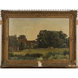 Robert Farren - Farm Scene, oil on canvas, signed and dated 1878, approx 44cm x 64.5cm, within a