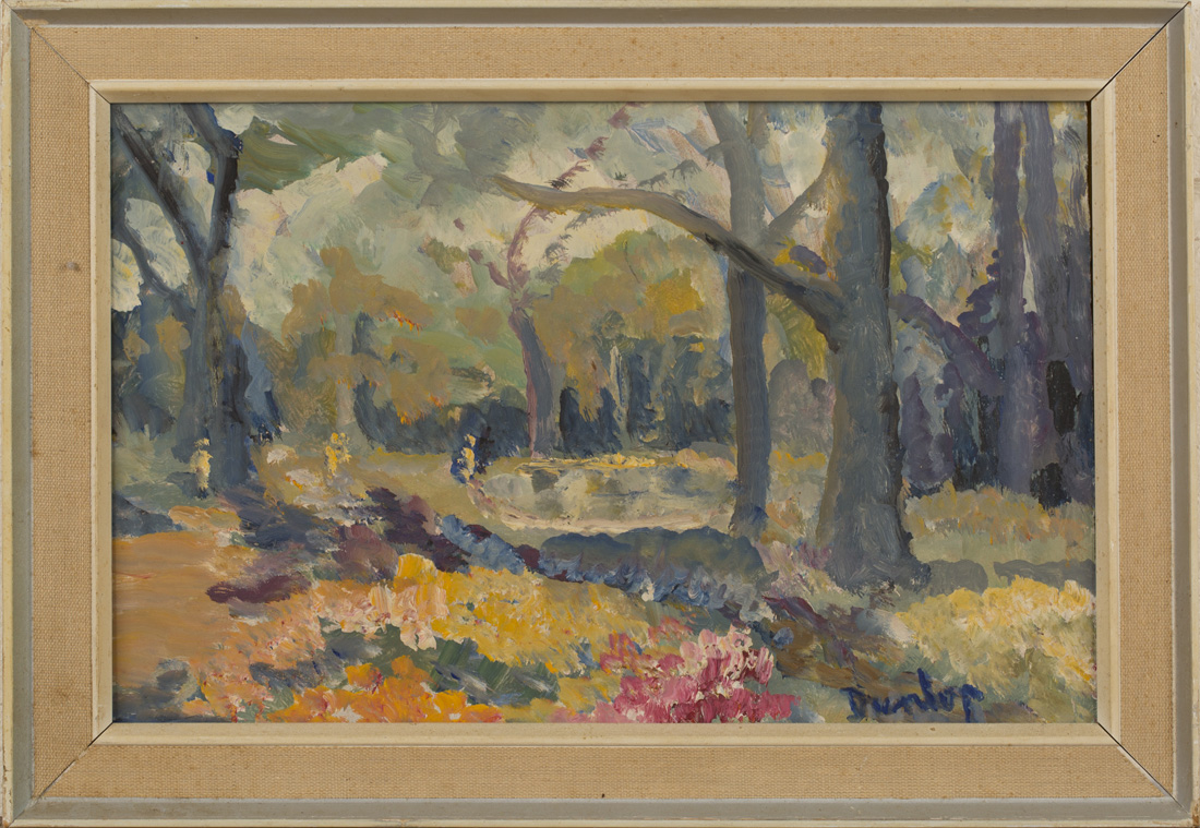 Ronald Ossory Dunlop - Landscape View, 20th Century oil on board, signed, approx 18.5cm x 30cm.