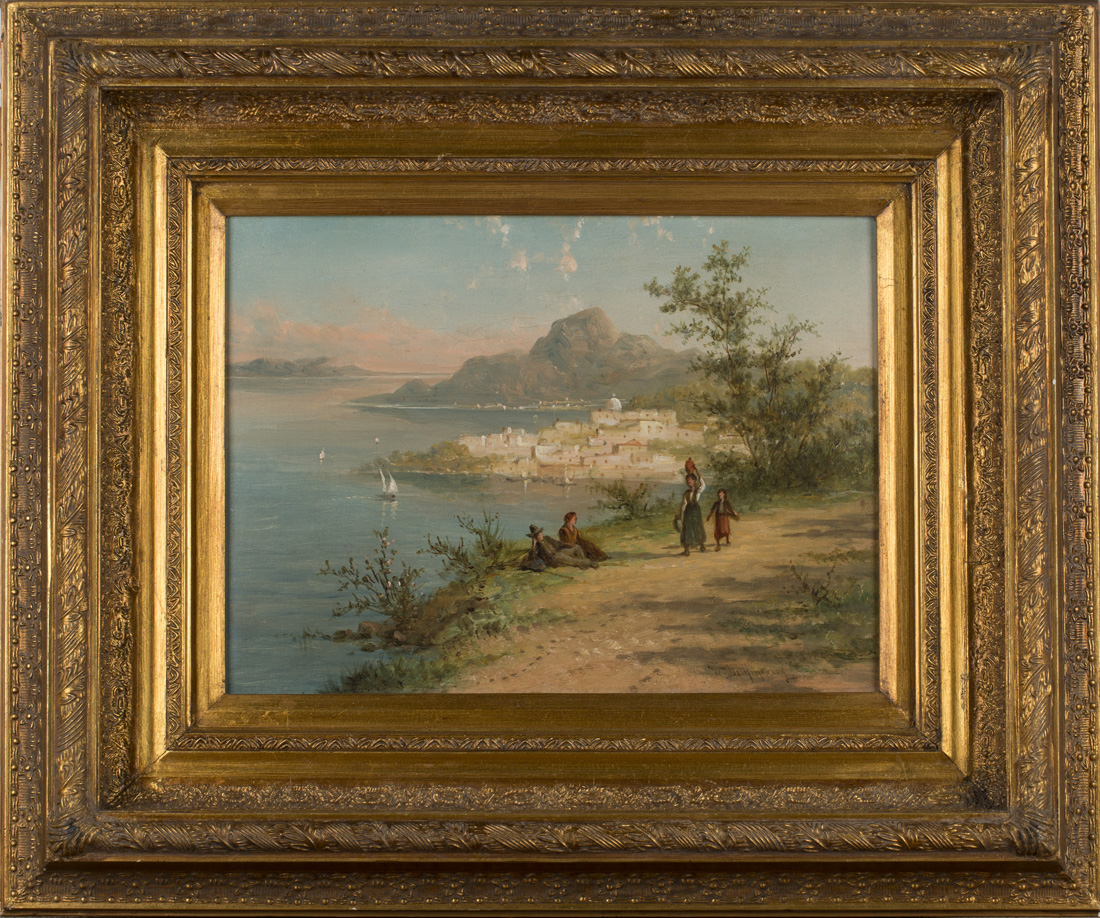 William Raymond Dommersen - 'Iviza, Italy', oil on canvas, signed recto, titled verso, approx 29.5cm