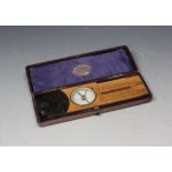 A 19th Century Negretti & Zambra folding boxwood and lacquered brass clinometer rule, fitted with