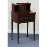 A late 20th Century George III style bonheur-du-jour, fitted with an arrangement of drawers and a