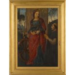 After Pintoricchio - Saint Catherine of Alexandria with a Donor, 19th Century oil on canvas,