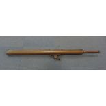 A mid-19th Century brass telescope, signed 'Hawes London', the 112cm body tube with rack and