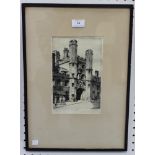 Cyril Edward Power - 'Gateway, St Johns College, Cambridge', monochrome etching, signed, titled