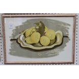 After Georges Braque - Still Life with Lemons, mid-20th Century colour lithograph, approx 37cm x