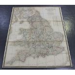 James Wyld (publisher) - 'A New Map of England & Wales', hand-coloured engraved folding map in 48