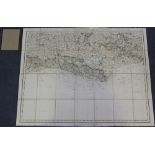 G. & J. Cary - County of Sussex, folding engraved map on 28 sections and backed onto linen,