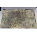 James Wyld - 'Wyld's New Plan of London', folding hand-coloured lithographed map in 40 sections