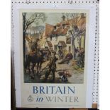 Terence Cuneo - 'Britain in Winter' (Advertising Travel Poster), colour print, approx 76cm x 50.