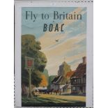 Paul Chater - 'Fly to Britain by B.O.A.C' (Advertising Travel Poster), colour lithograph, approx