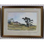 John Pillow - 'Near Ashdown Forest', watercolour, signed, approx 25cm x 40.5cm, within a gilt