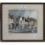 Peter Iden - View of South Street, Chichester, watercolour and ink, signed, approx 18.5cm x 23cm,