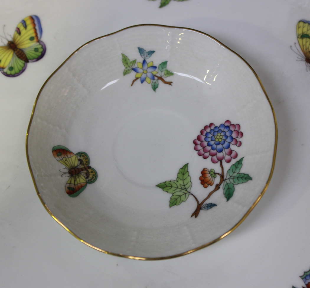 A Herend porcelain part cabaret set, 20th Century, decorated with sprays of flowers and - Image 5 of 8