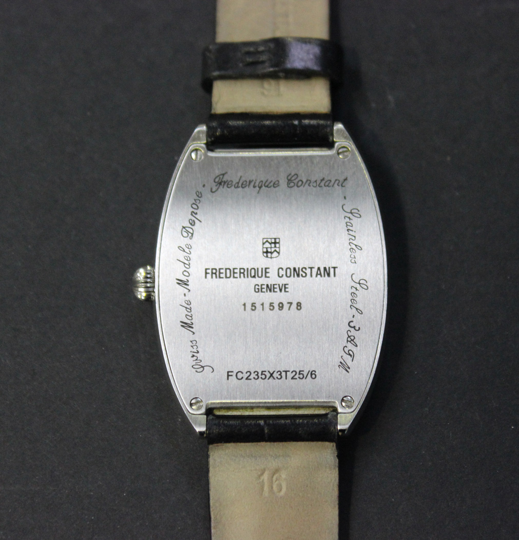 A Frederique Constant steel cased gentleman's wristwatch, the silvered dial with black Arabic - Image 3 of 3