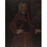 18th Century British School - Three-quarter Length Portrait of a Military Gentleman, oil on