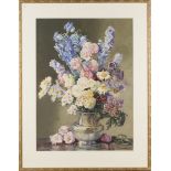 Amy Reeve Fowkes - Still Life Study of Summer Flowers, watercolour, signed, approx 77cm x 56cm,