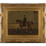 James Pawley - Gentleman on Horseback in a Riding Stable, oil on canvas, signed and dated 1881,