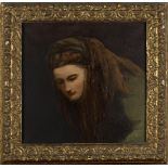Wilfrid Scawen Blunt - 'Ahead' (Portrait of the Artist's Sister, Alice, in an Arthurian Role), oil