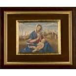 After Giovanni Bellini - Madonna del Prato, 19th Century watercolour, approx 38.5cm x 51cm, within a