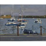 Ken Howard - 'Newlyn High Water', oil on canvas-board, signed recto, titled and dated 2014 verso,